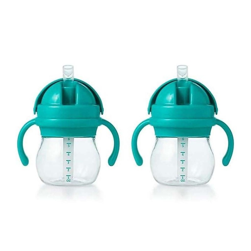 OXO Tot Transitions Straw Cup With Handles, 6 Oz, Teal, 2 Pack Teal