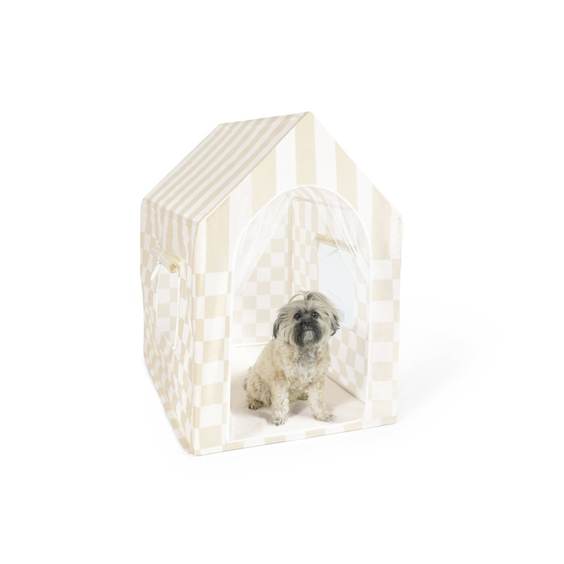 The CHECKER CABANA STRIPE Pup-ana Tent
