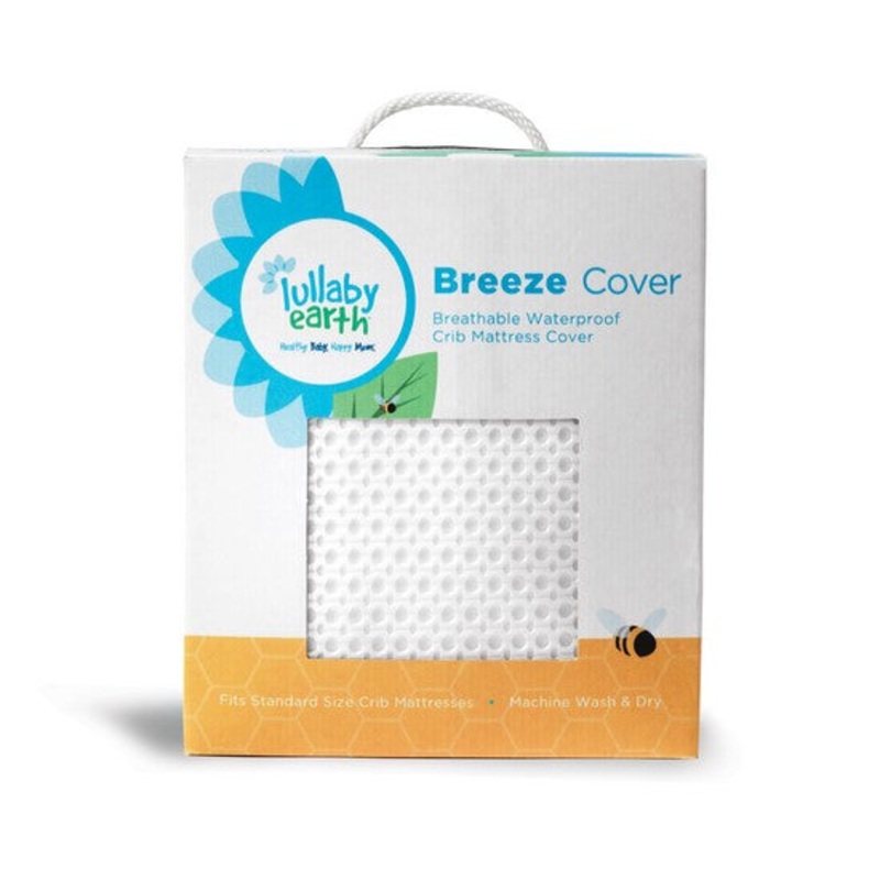 Breeze Breathable Washable Crib Mattress Pad White