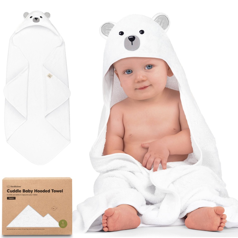 KeaBabies Cuddle Baby Hooded Towel Polar