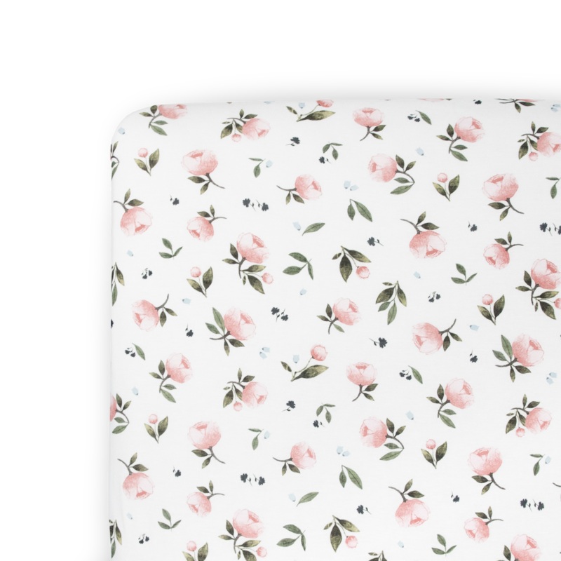Stretch Knit Crib Sheet – Watercolor Rose Watercolor Rose