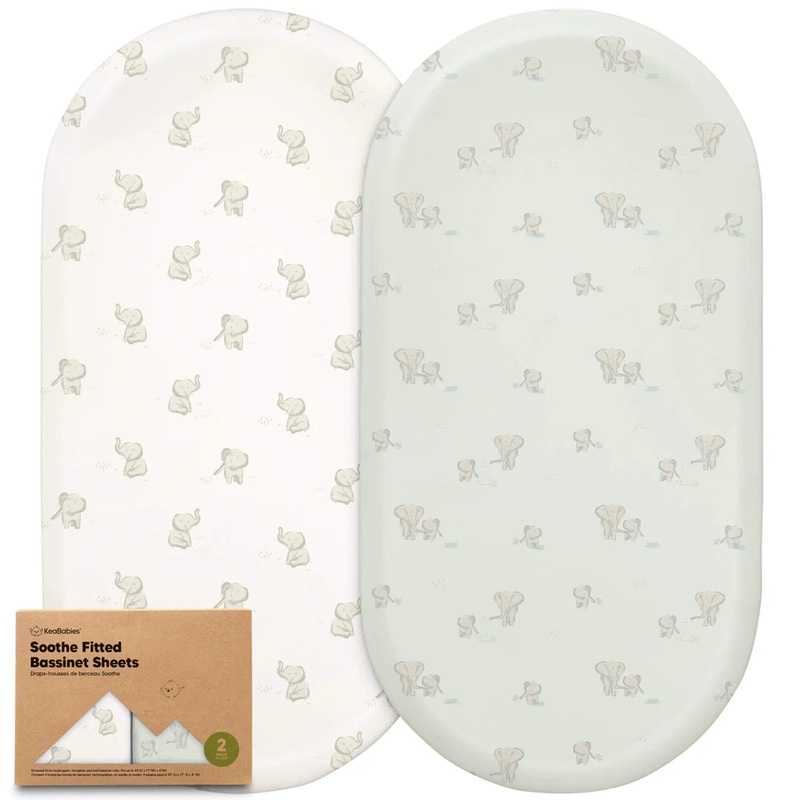 2 – Pack KeaBabies Soothe Fitted Bassinet Sheets Elly