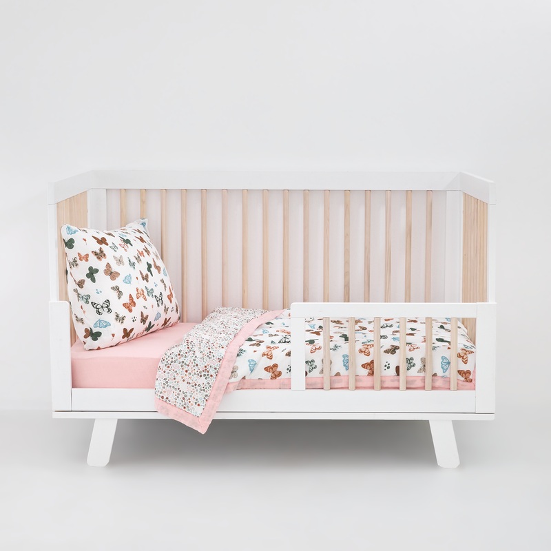 Cotton Muslin Toddler Bedding 3 Piece Set – Butterflies Butterflies