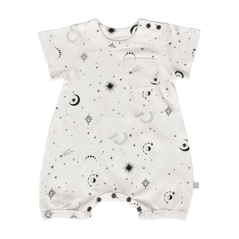 Finn & Emma Short Sleeve Romper – Celestial 0 – 3M