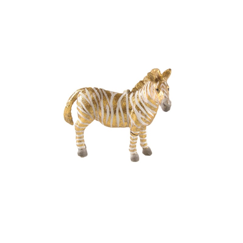 GOLD AND WHITE FANTASTICAL ZEBRA Christmas Ornament