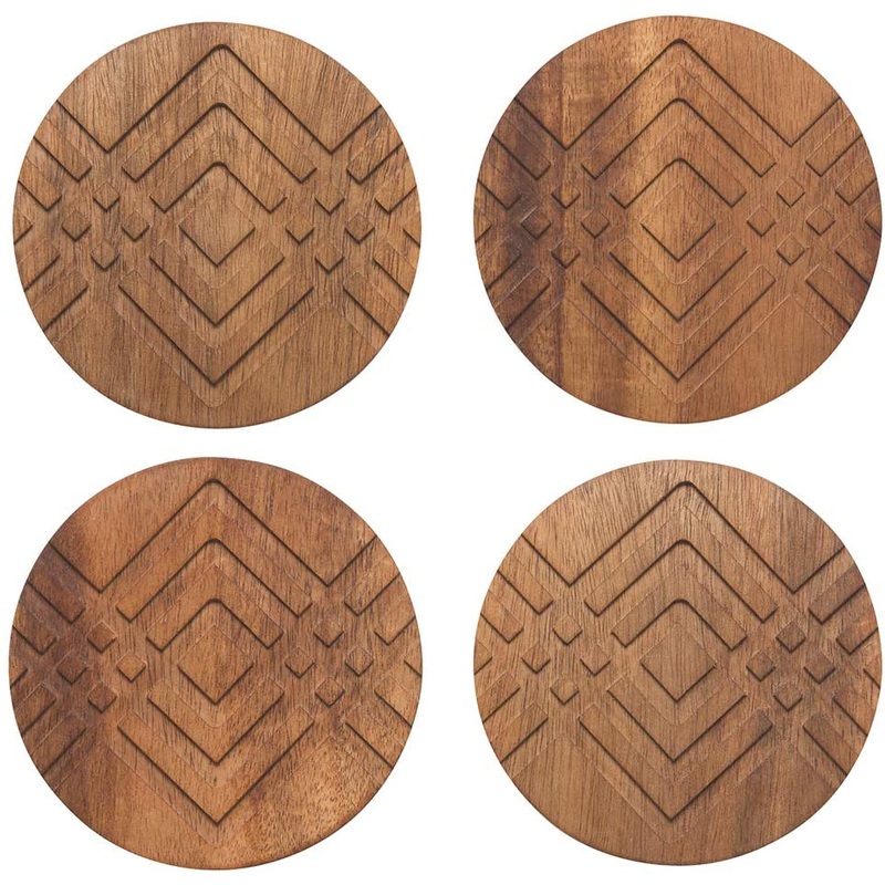 Facet Geo Design Round Coasters,