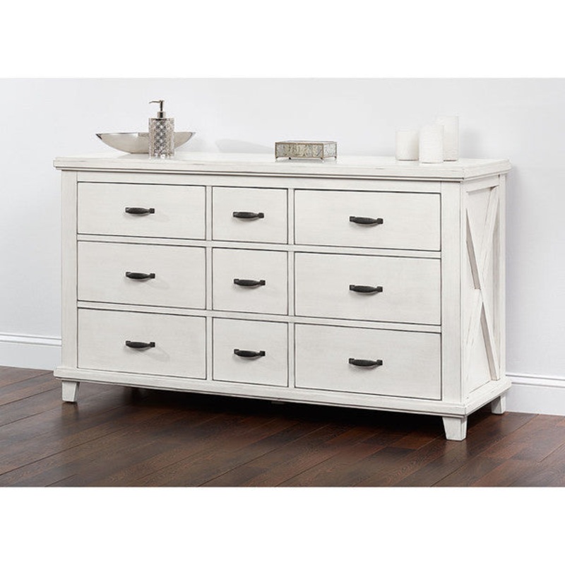 Oxford Lexington 9 Drawer Dresser in Heirloom White