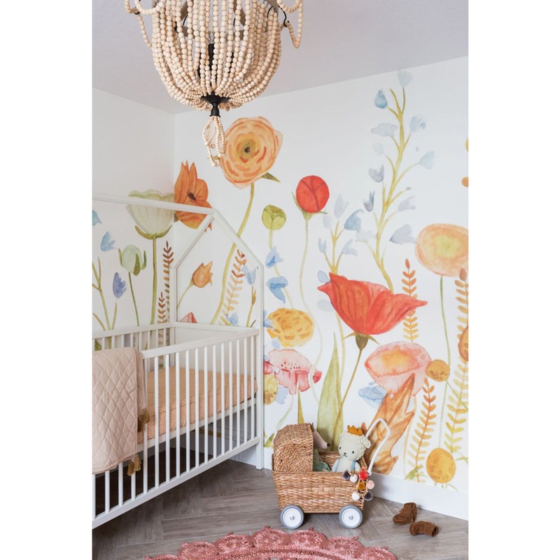 Wildflower Mural Traditional Wallpaper