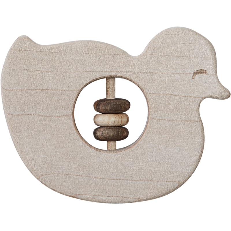 Wooden Animal Rattle Baby Duck
