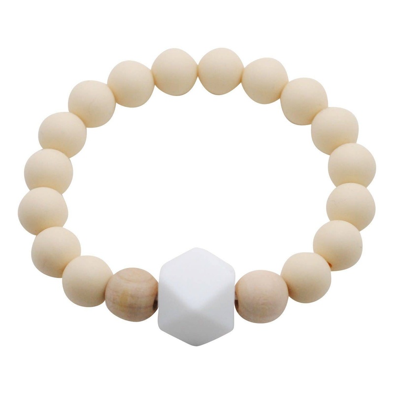 Adult Silicone Teething Bracelet – Gemstone in Barely Beige