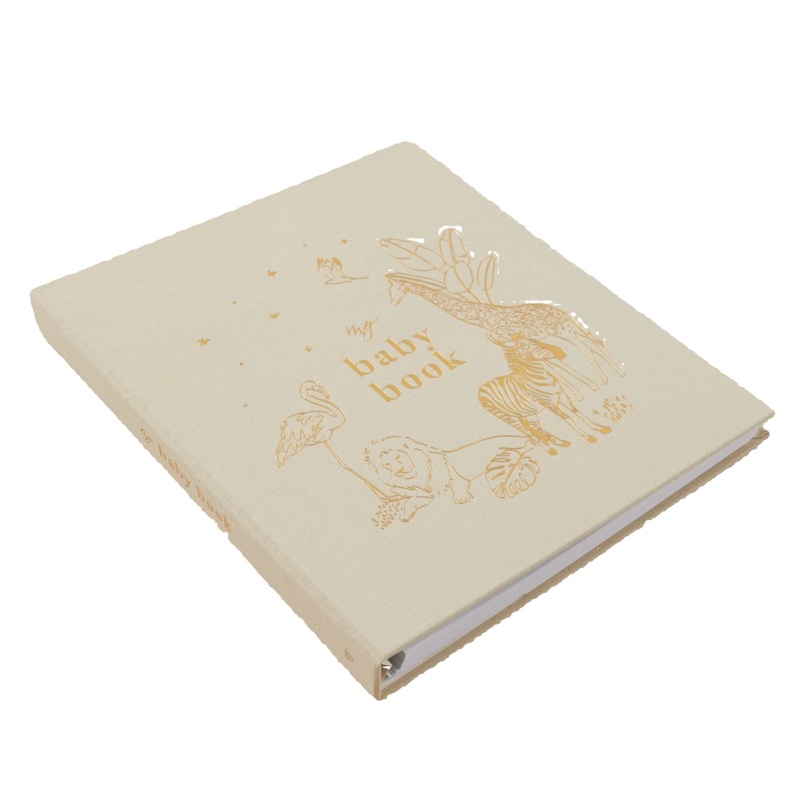 Blush & Gold Baby Book Safari