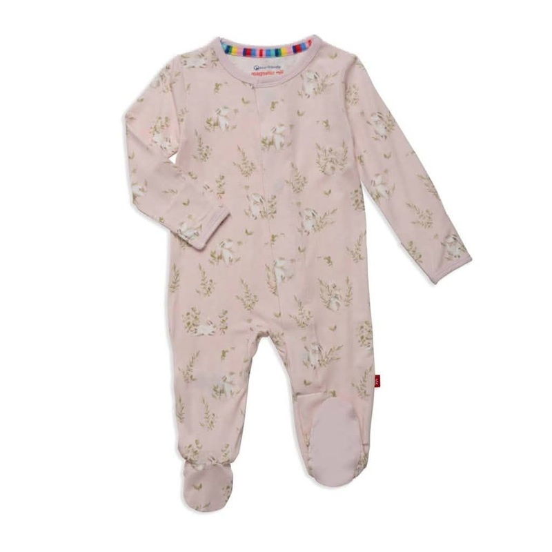 Magnetic Me Pink Hoppily Ever After Magnetic Footie 0-3 Months