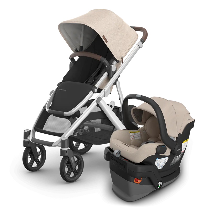 UPPAbaby Vista V3 + Mesa V3 Travel System Jake  Charcoal | Carbon Frame | Black Leather