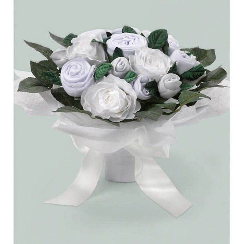 Babyblooms Luxury Rose Baby Clothes Bouquet White