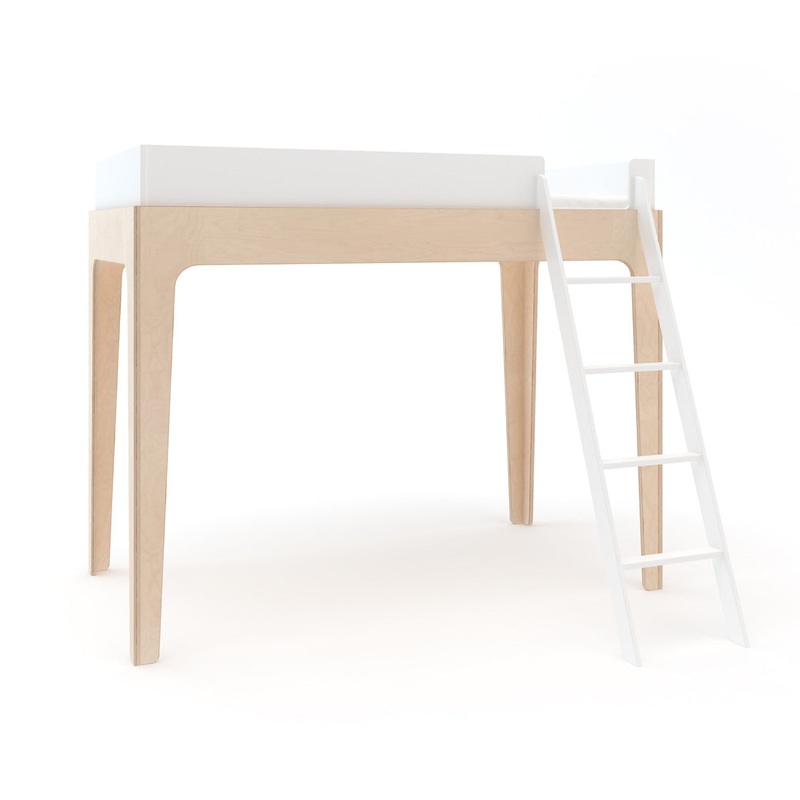Perch Twin Loft Bed White with Birch