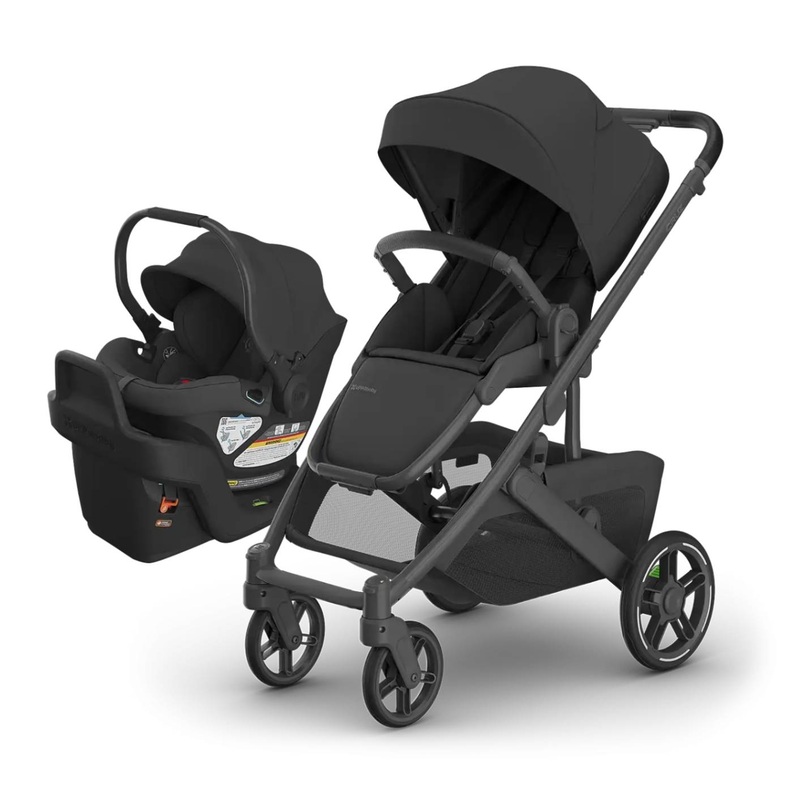 UPPAbaby Cruz V3 + Aria Travel System Jake (Charcoal | Carbon Frame | Black Leather)