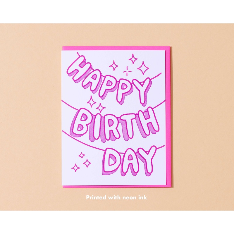 Birthday Banner Letterpress Greeting Card