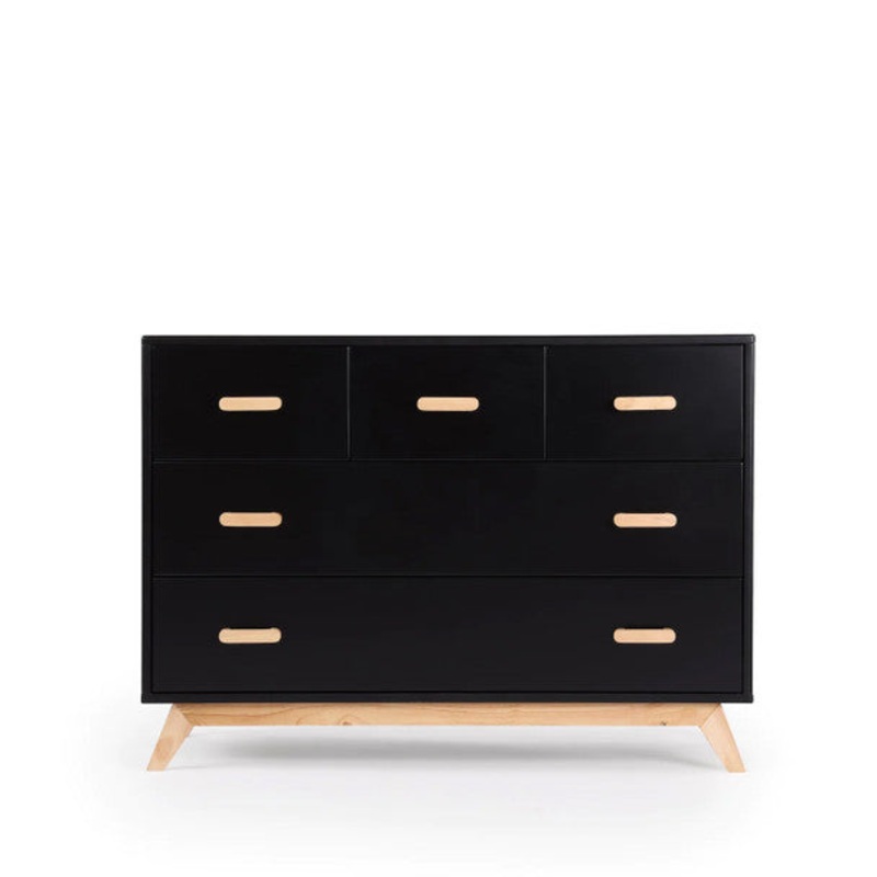 Dadada Soho 2.0 5-Drawer Dresser, Black/Natural (2 Boxes)
