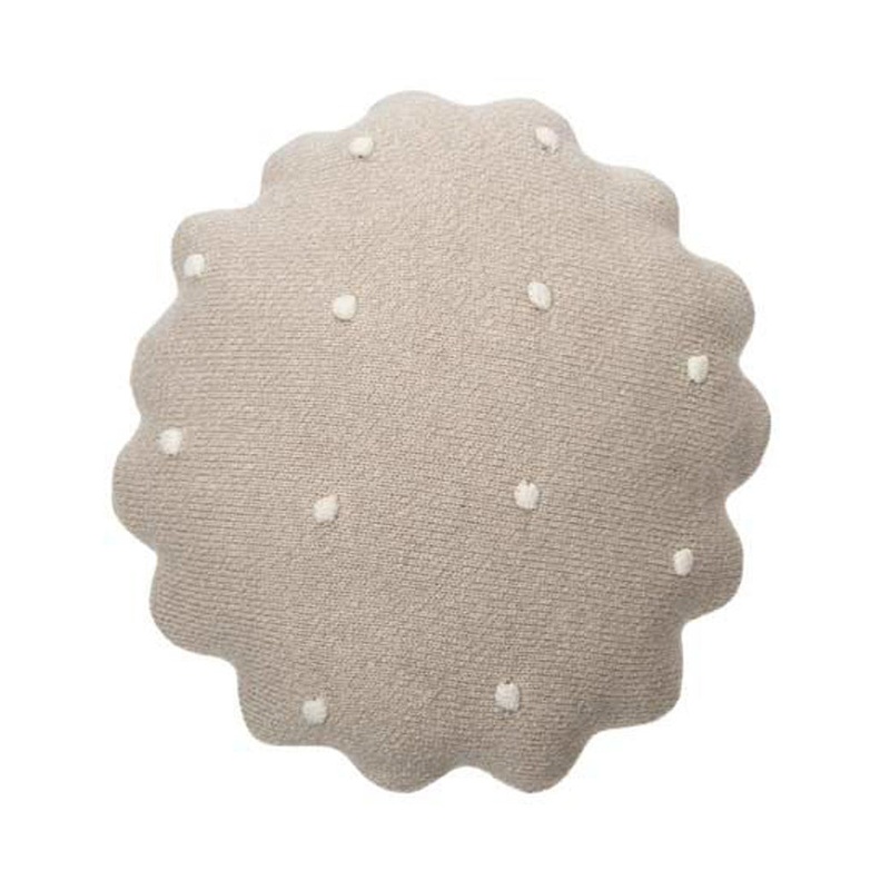Round Knitted Cushion Dune White