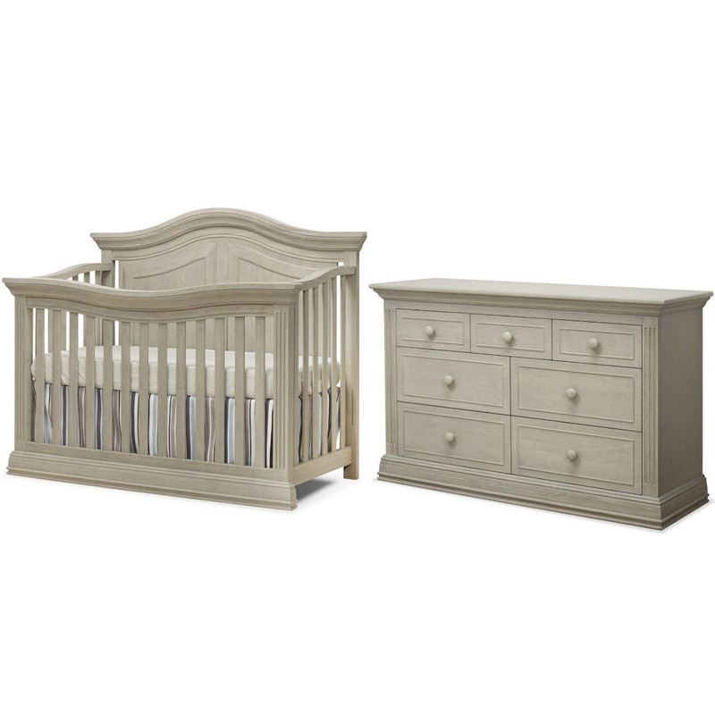 Sorelle Furniture Providence Crib and Dresser Set Heritage Fog