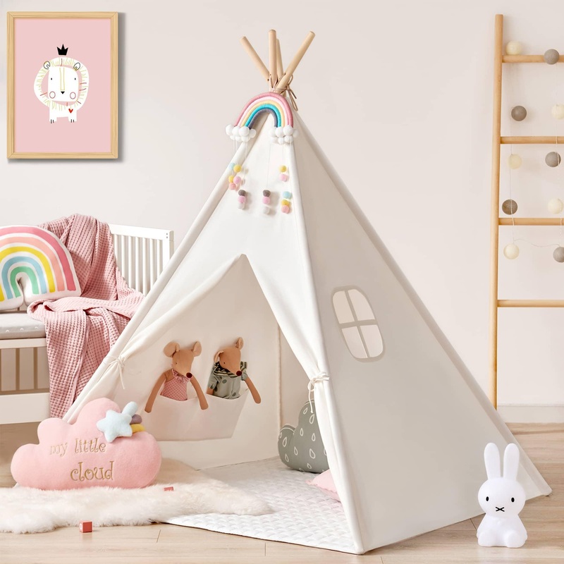 Tiny Land Teepee Tent for Kids with Mat