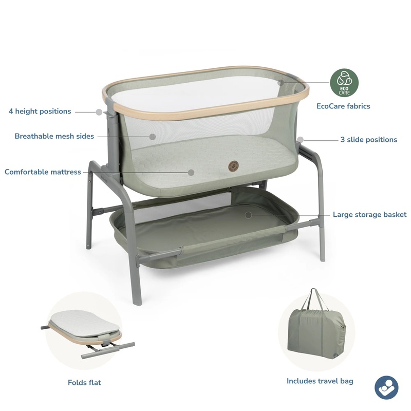Maxi-Cosi Iora Bedside Bassinet Classic Oat – EcoCare