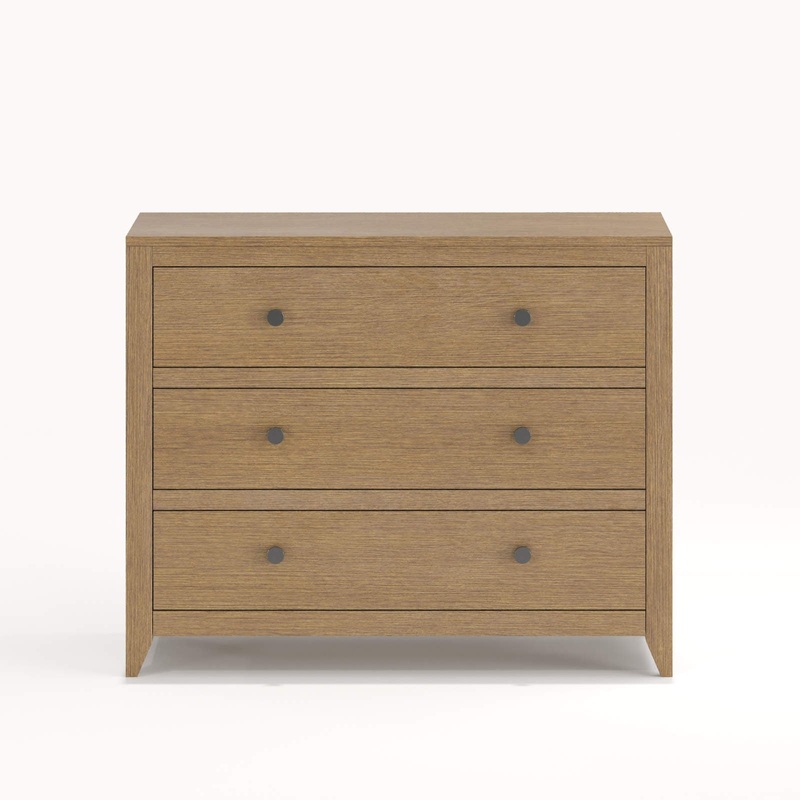 Milk Street Baby Mira 3-Drawer Dresser Sandstone Champagne Bronze