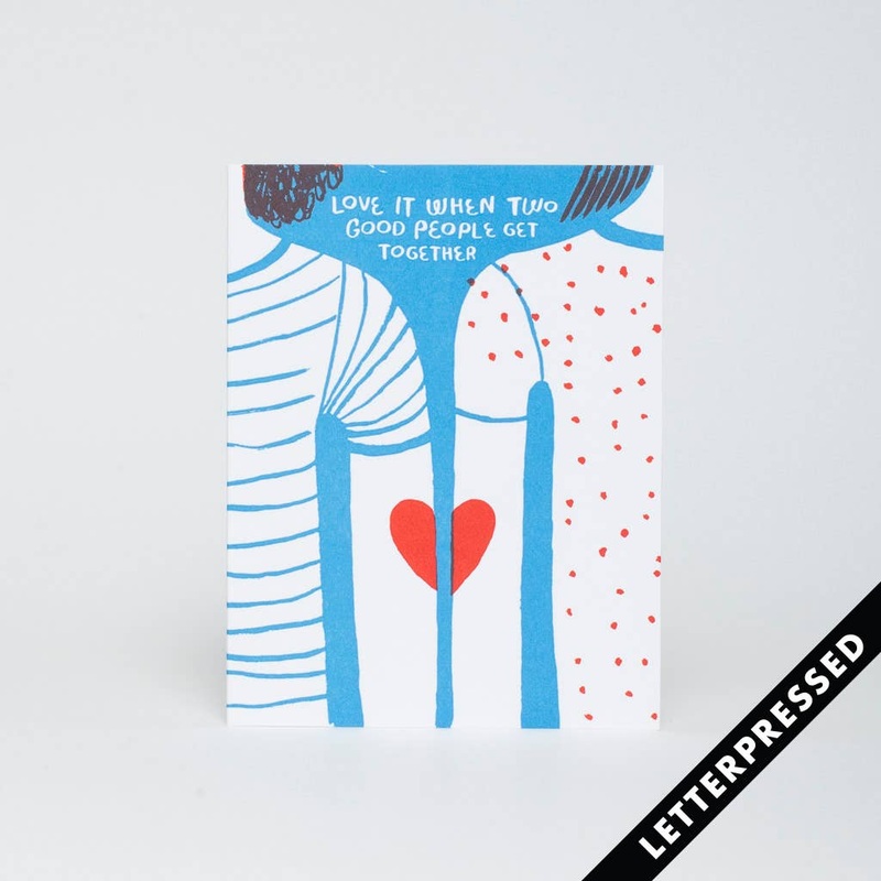 Two Good People Letterpress Card by Egg Press paper tab
