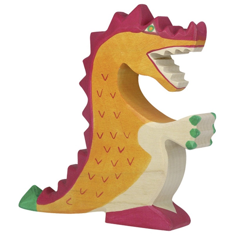 Wooden Fairy Tale Creatures Green Dragon