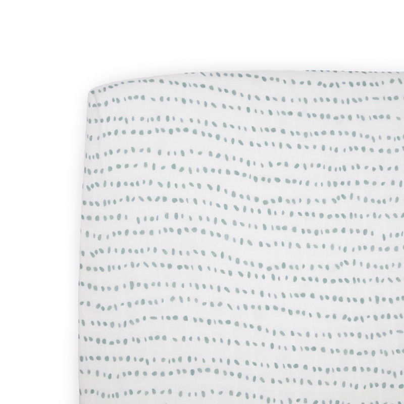Cotton Muslin Crib Sheet – Stone Stripe Stone Stripe
