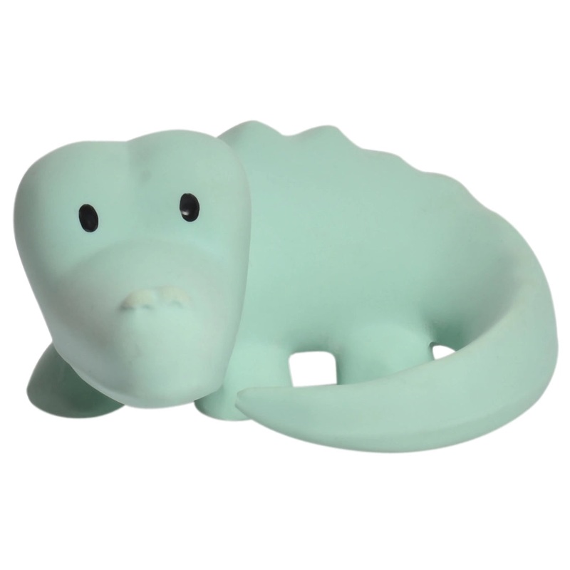 Crocodile – Natural Organic Rubber Teether, Rattle & Bath Toy