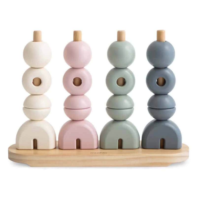 Mushie Wooden Multi Shape Stacker Original