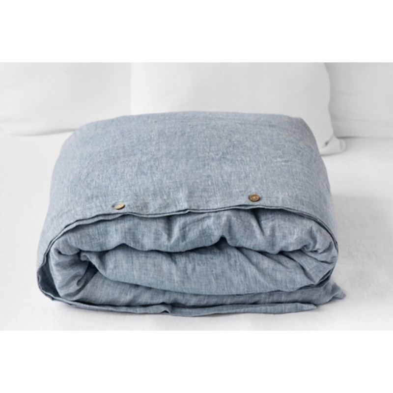 King Blue Melange Duvet Cover