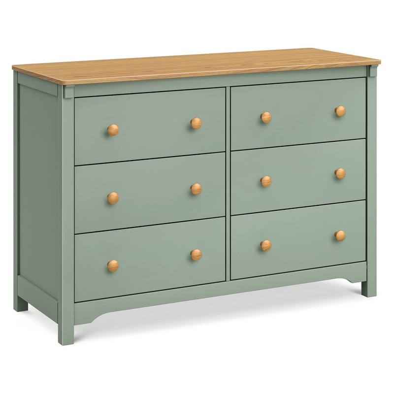 Shea 6-Drawer Dresser Light Sage/Honey