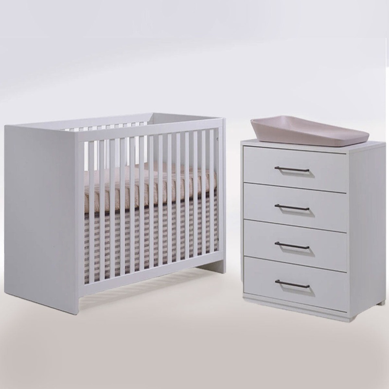 Tulip Contempo Crib with 4 Drawer Dresser White