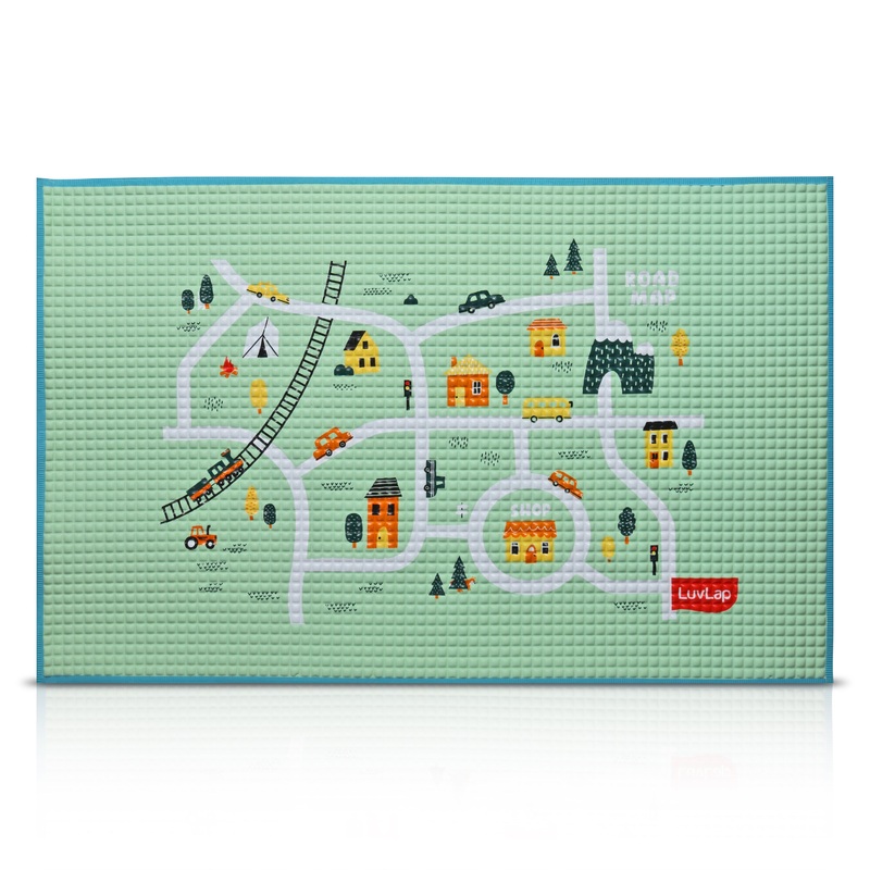 Air-Filled Waterproof Multi-Functional Baby rubber mat for Floor – Cityscape, Baby Crawling mat, Floor mat for Kids, Bed Protector, Foldable, Lightweight & Big Size 90cmx60cm, Non Toxic, Non Slip