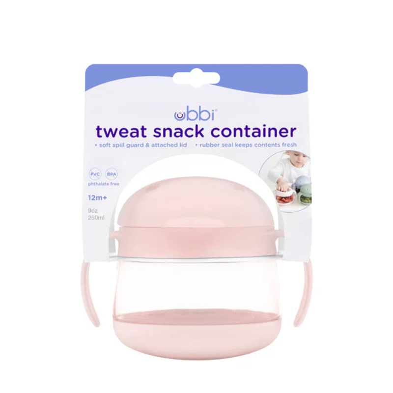 Ubbi Tweat Snack Container Blush Pink