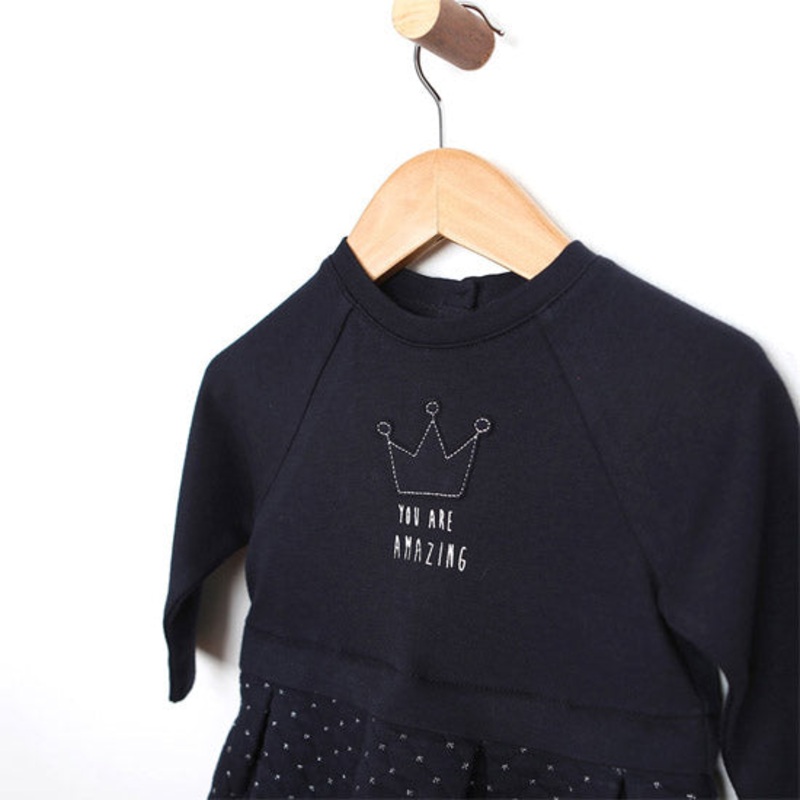 Robeez Quilted Dress and Diaper Cover – Navy 3-6 months