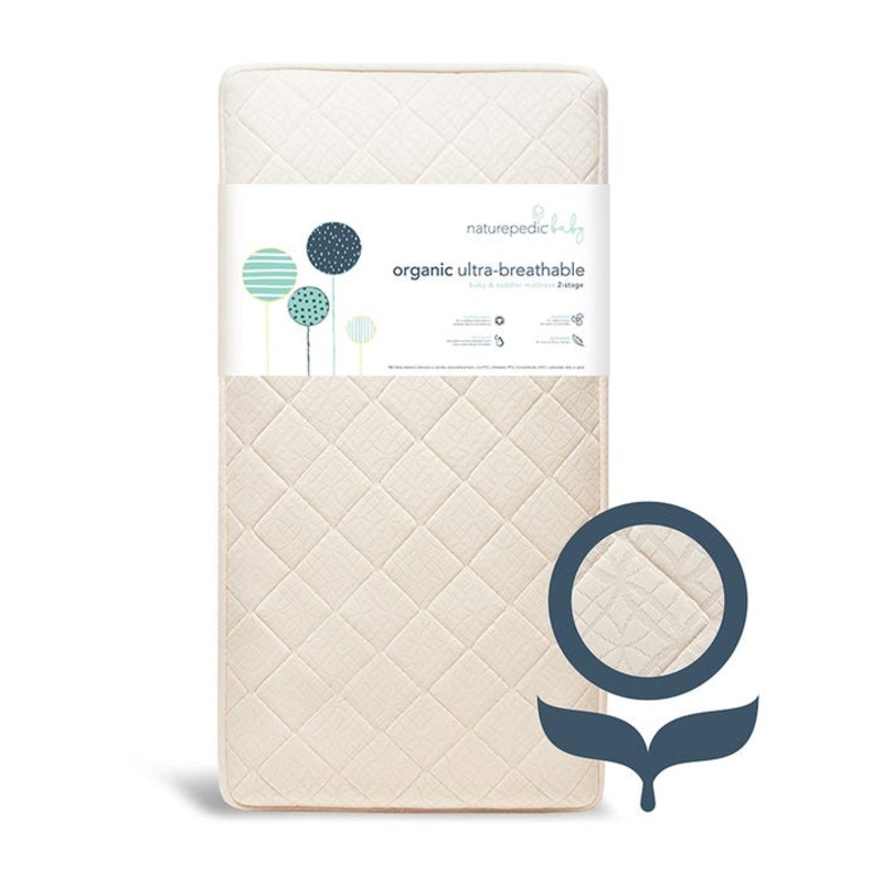 Naturepedic Organic Lightweight Breathable Ultra 2-Stage Baby Crib Mattress (MC47)