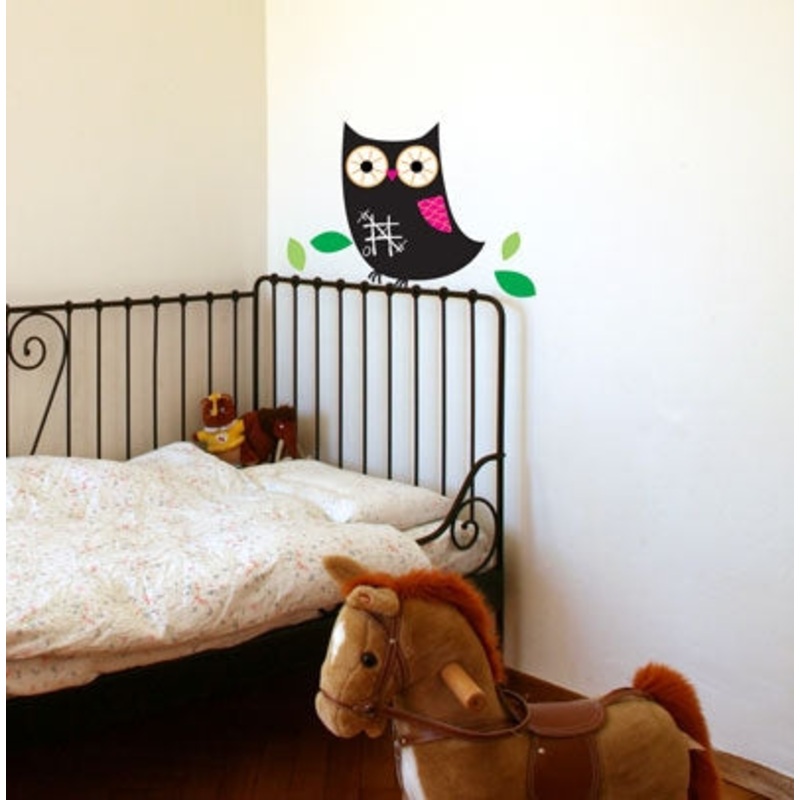 Chalkboard Owl Wall Decor Stickers