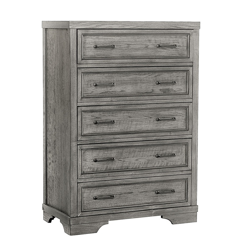 Foundry 5-Drawer Chest Brushed Pewter