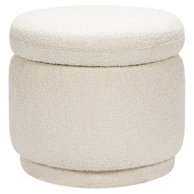 Babyletto Enoki Modern Classic Boucle Storage Ottoman Ivory Boucle