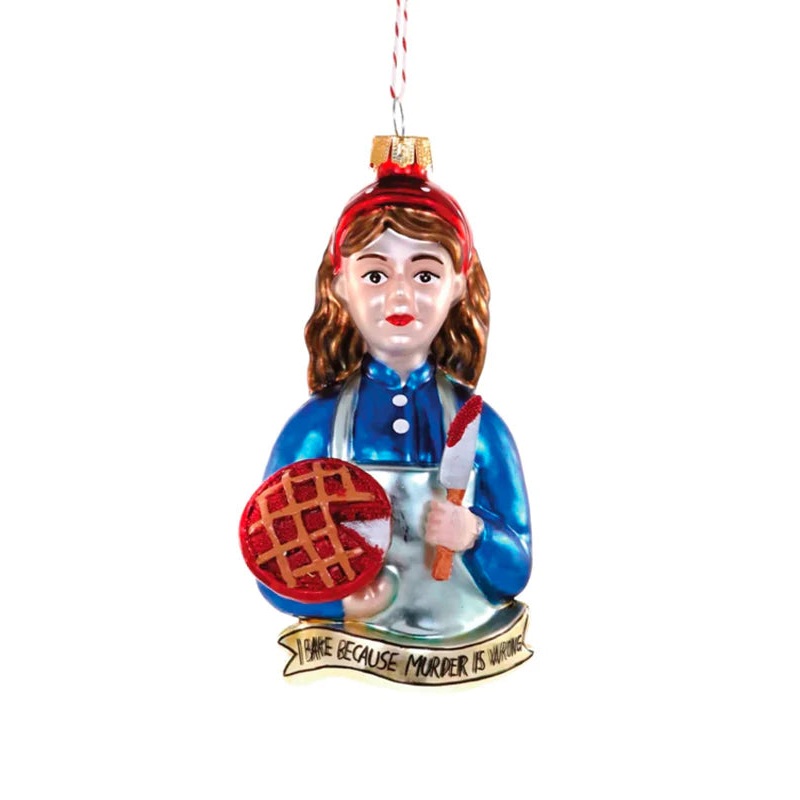 Bake Because Murder is Wrong Holiday Ornament