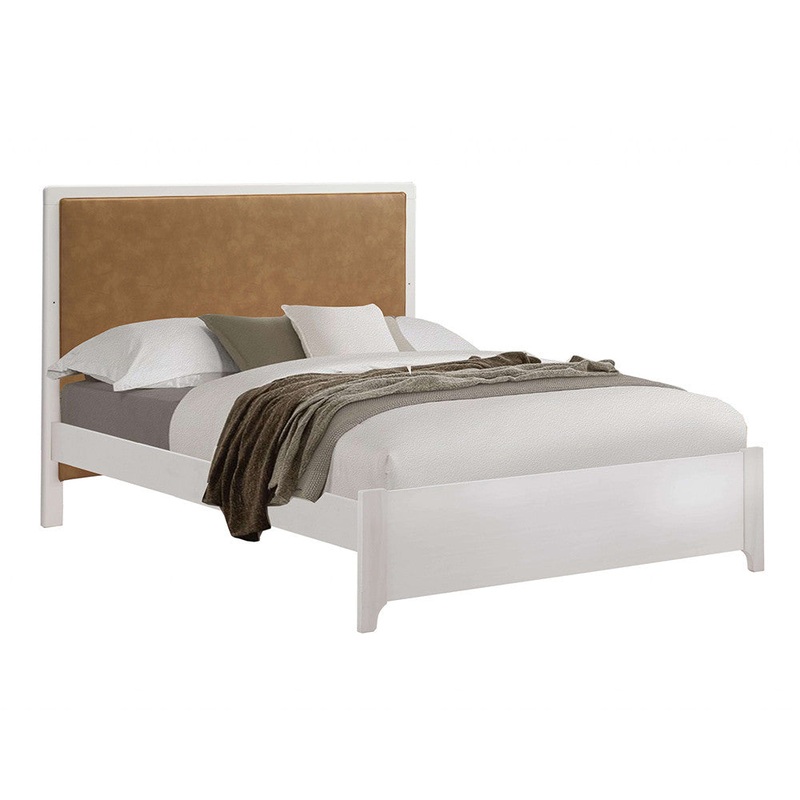 Natart Kyoto Double Bed (54″) Low Profile footboard with Caramel Panel Charcoal