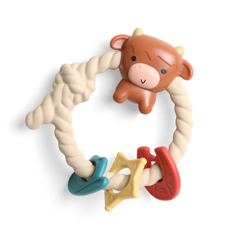 *NEW OPTION* Ritzy Rattle Silicone Teether Rattles Highland Cow