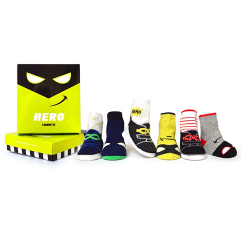 Trumpette Hero Socks – 6 Pack – 0-12 Months