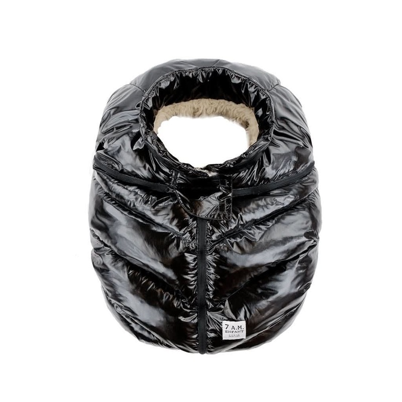 7 AM Enfant Car Seat Cocoon Polar Baby Cover, Black, 0-12M