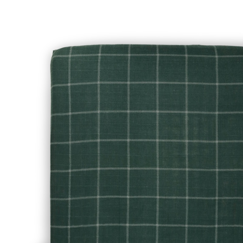 Cotton Muslin Crib Sheet – Evergreen Plaid Evergreen Plaid