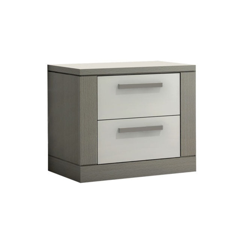 NEST Milano Collection Nightstand in Elephant Grey and White