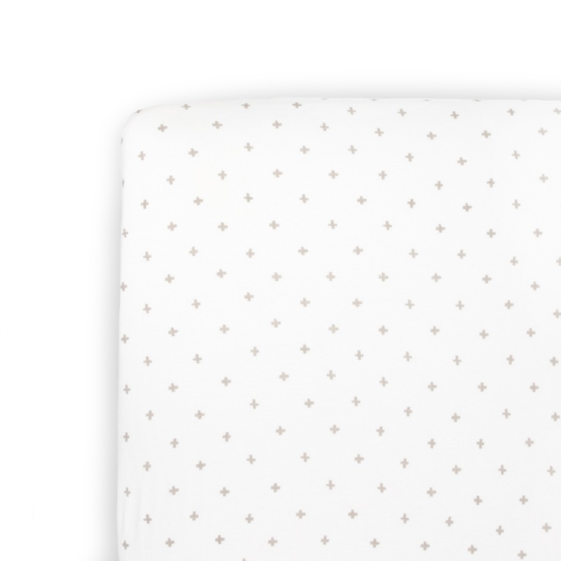 Stretch Knit Crib Sheet – Grey Cross Grey Cross